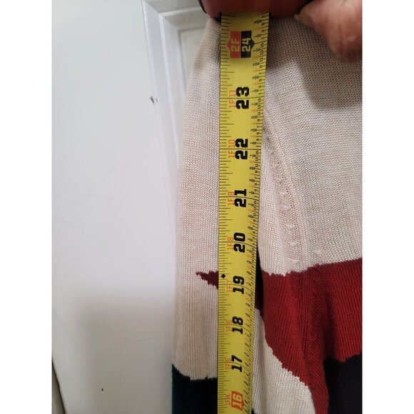 Chicos Abstract Multicolor V-Neck Long Sleeve Sweater XL Cotton & Rayon Blend - Picture 9 of 9